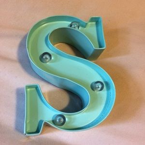 Turquoise Monogram “S” Sign with Lights